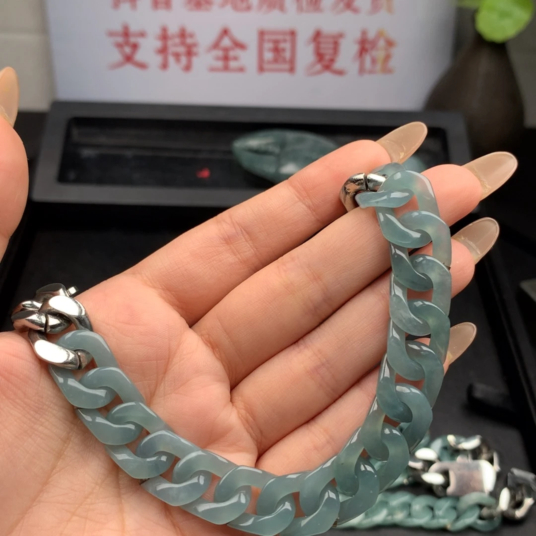 炸***炸翡翠未镶嵌手链00004