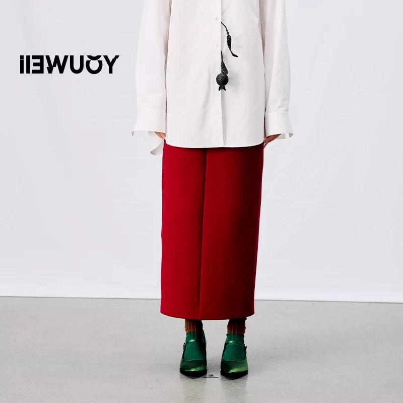 【VIINS】空气层直身长半裙女休闲简约直筒半身裙1043