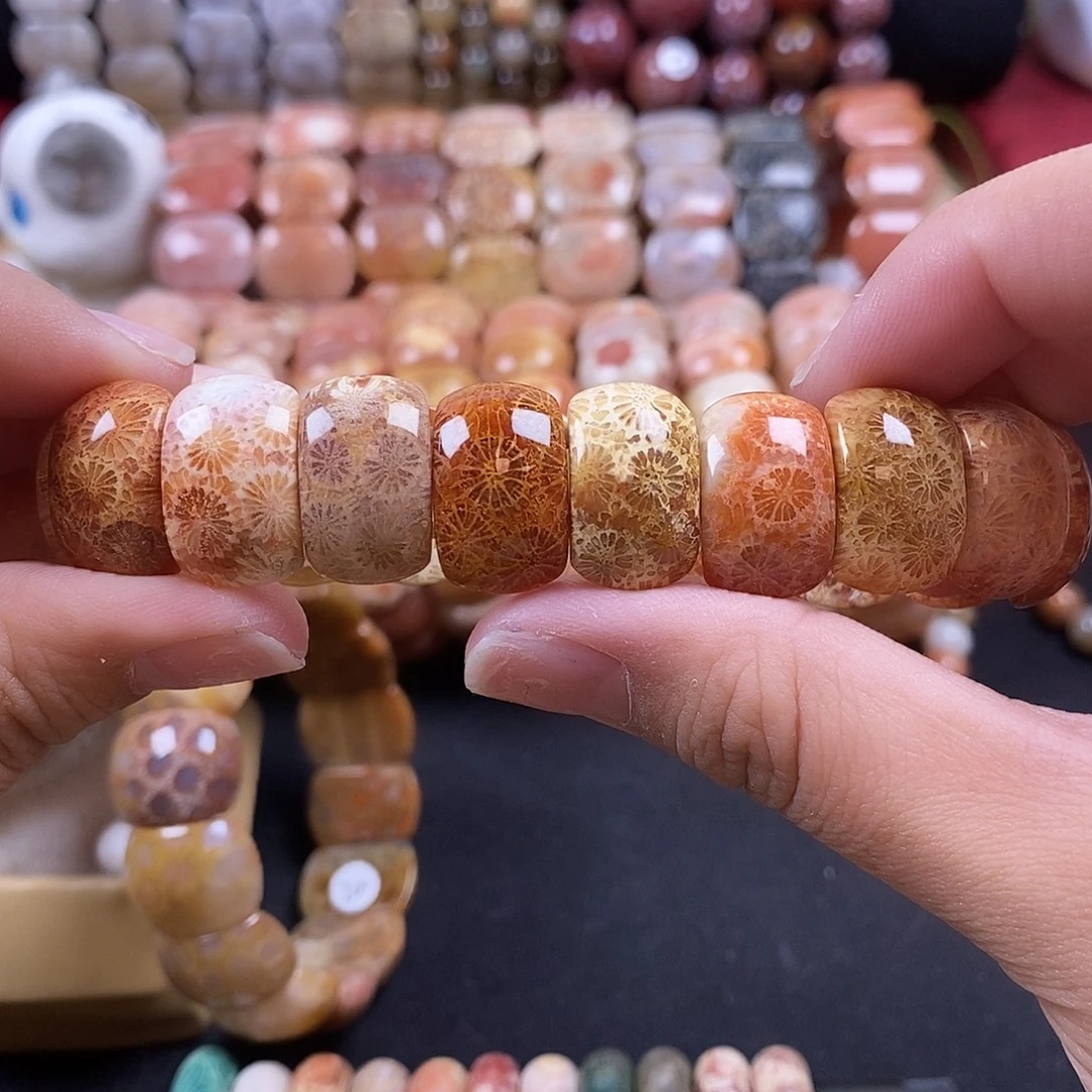 硅化珊瑚（珊瑚玉）未镶嵌手牌2