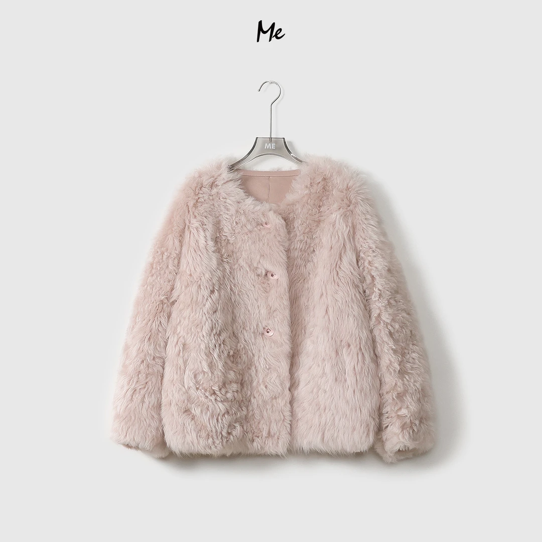 ME【嗲精托卡】西班牙进口托斯卡纳长毛羊皮毛一体高端皮草MEQA3919