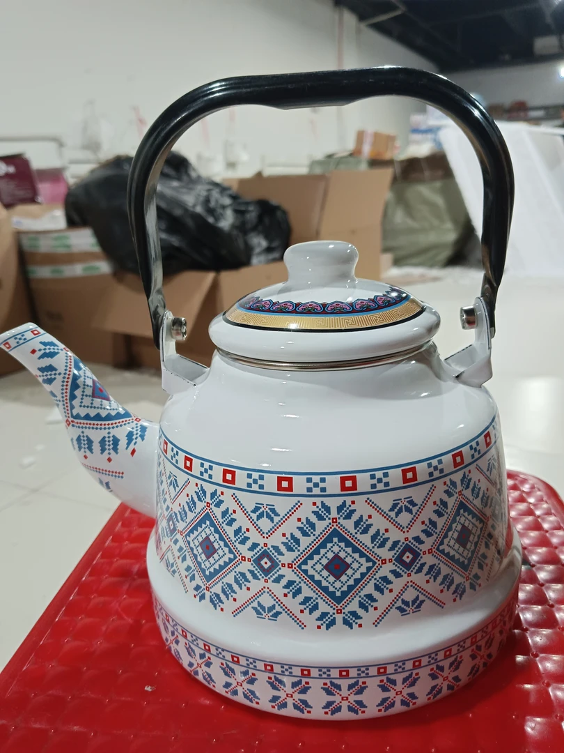 1.7升搪瓷乱花水壶瑕疵处理花色颜色随机发