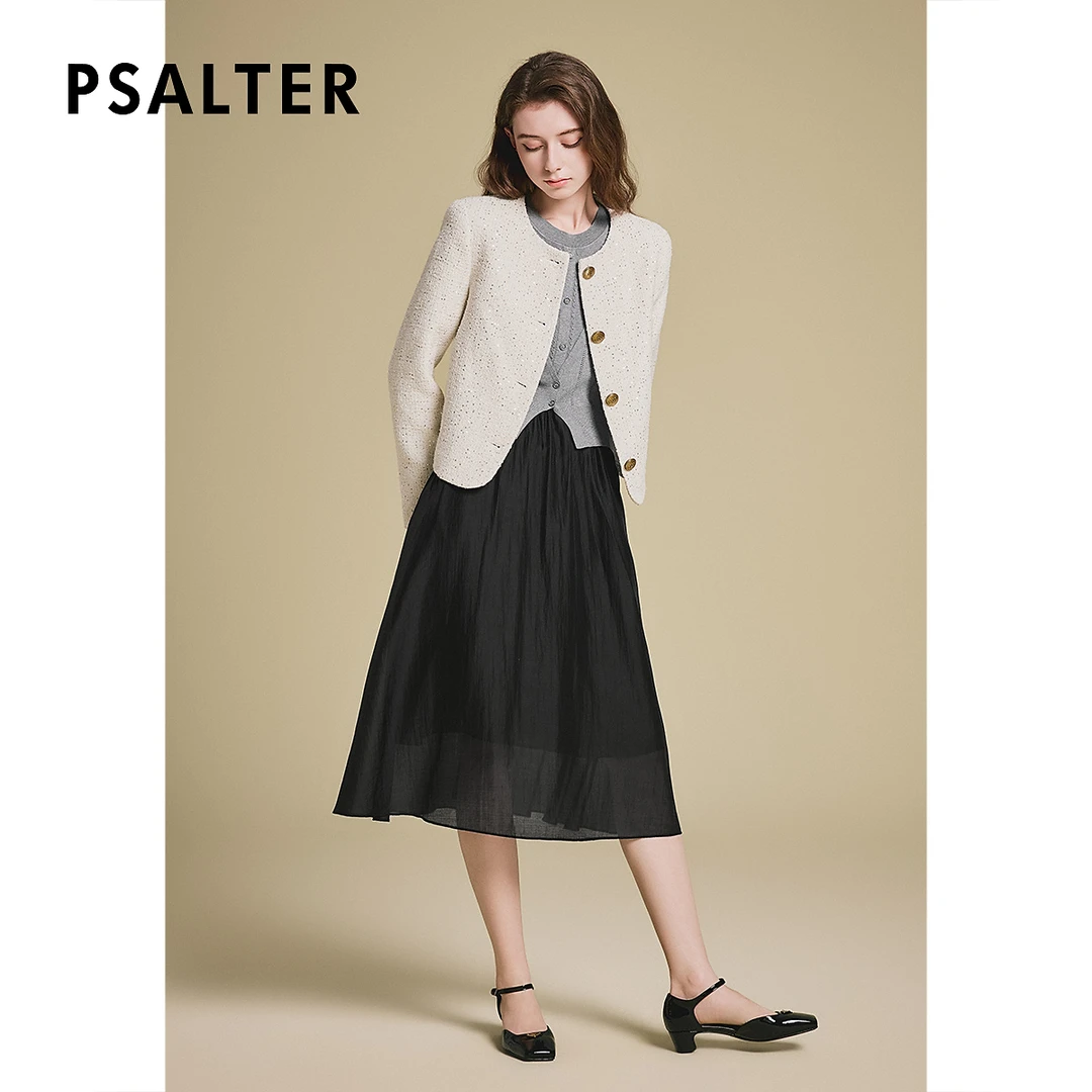 【精致千金风】PSALTER/诗篇25秋复古圆领粗花呢外套6C65110173