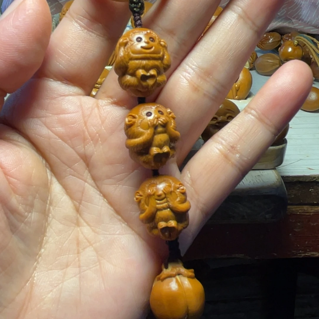 手串/手链橄榄核三不猴手把件