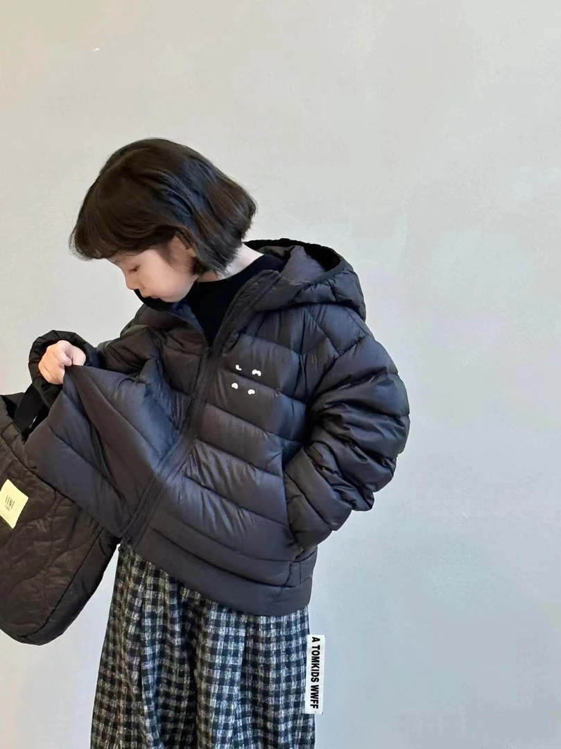 90绒亲子款儿童男女童宝宝连帽羽绒服宽松韩版外套男孩保暖
