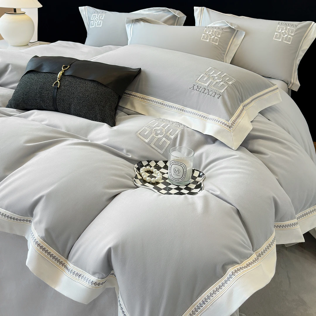 2025新款200支超细旦长绒棉全棉磨毛四件套被套纯棉秋冬季加厚保