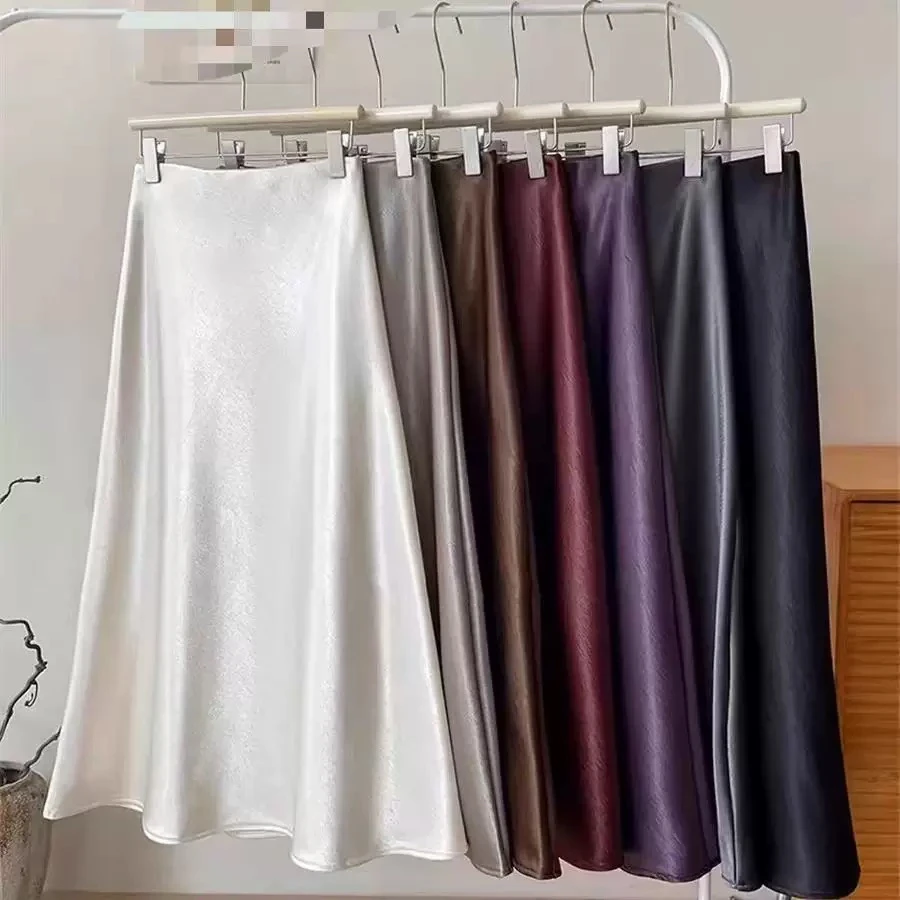 春款上新醋酸丝缎半身裙