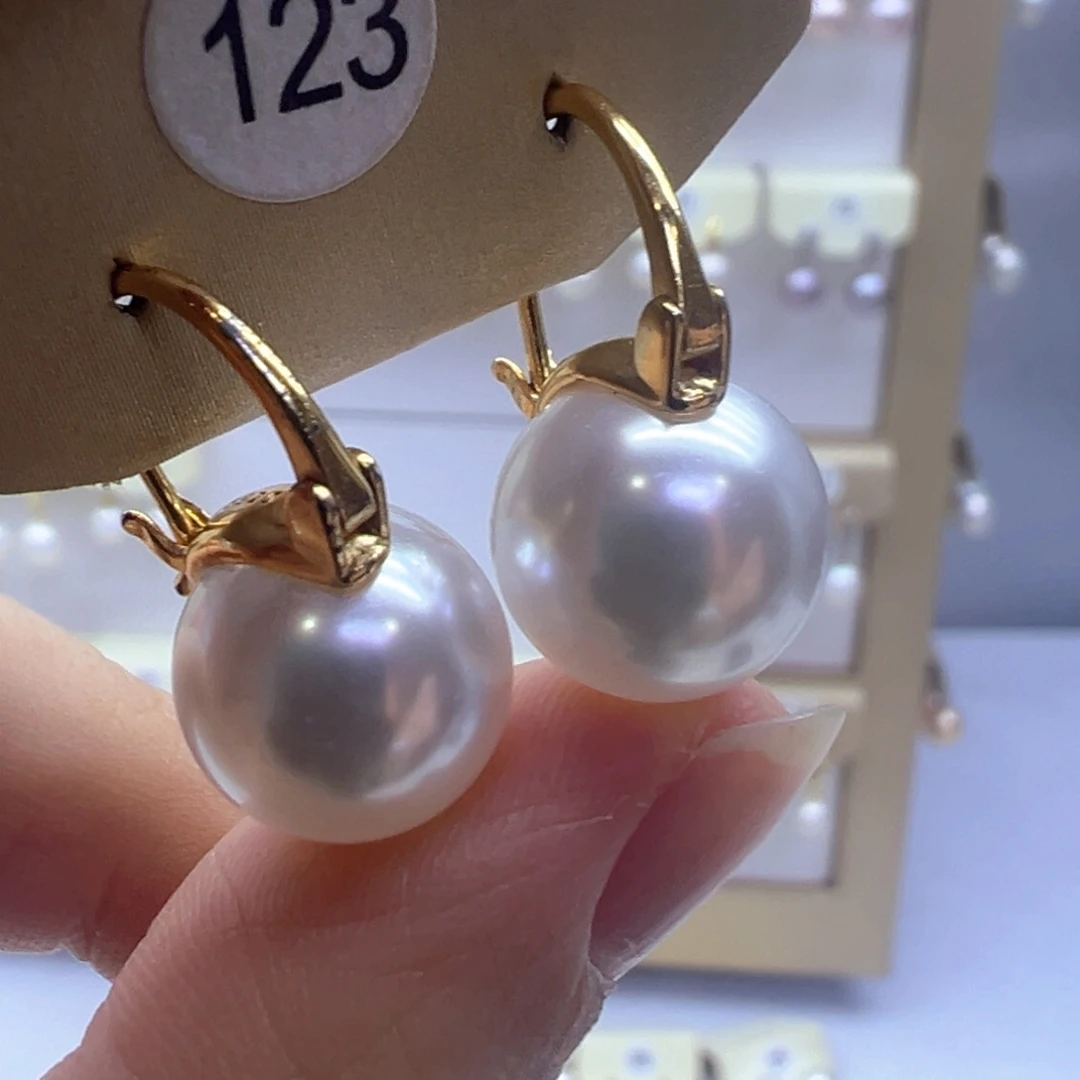 银S925镶嵌淡水珍珠耳饰