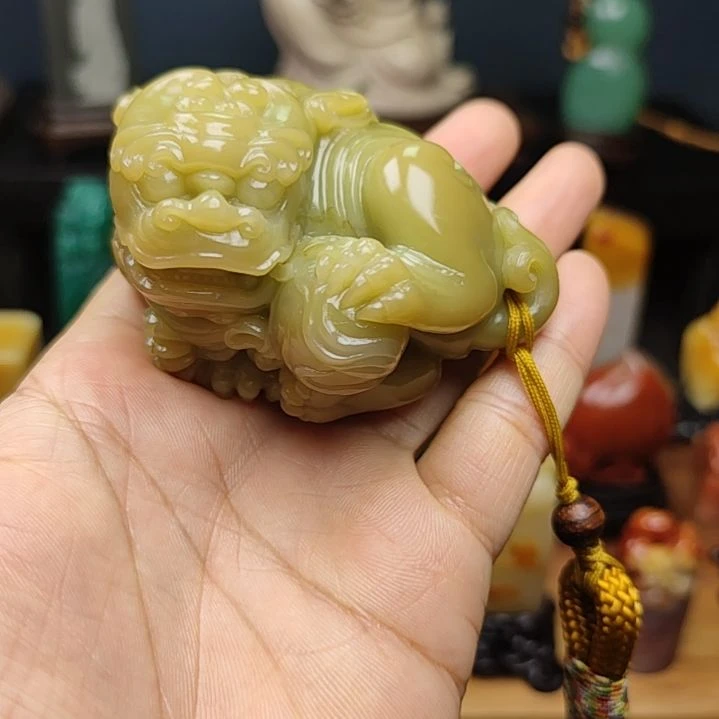 寿山石印石手把件手把件