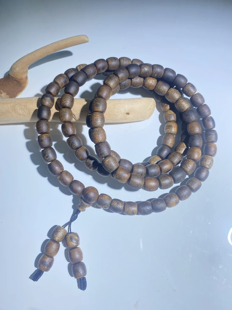 【九韵木语】莺歌绿奇楠8*8桶珠 多圈沉香手串多样性发其一 CX72659