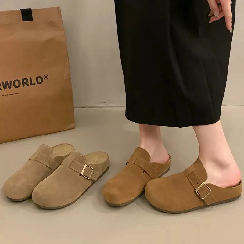 勃肯鞋【黄小妹专属】软皮勃肯包头拖鞋厚底