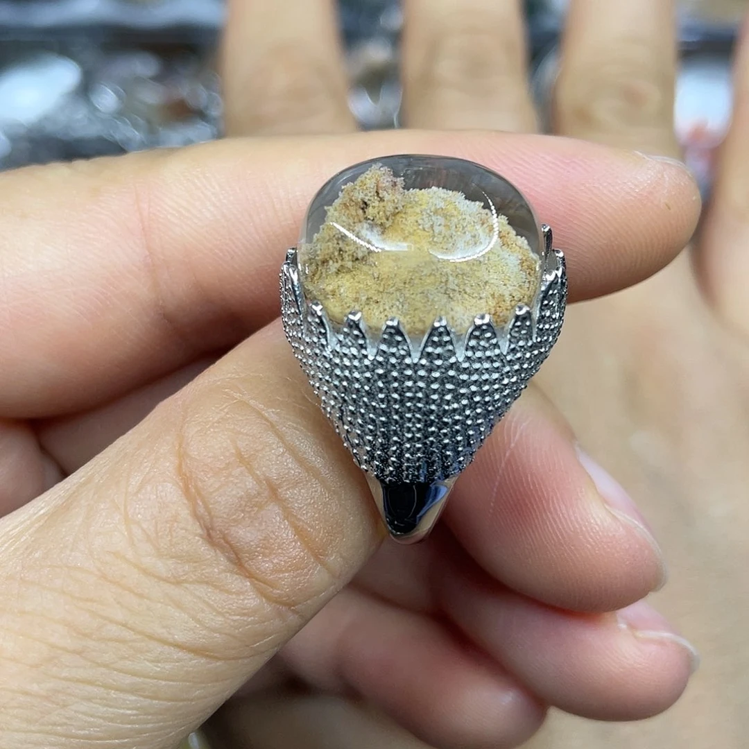 【闪购商品】银S925镶嵌珠宝半成品水晶戒指
