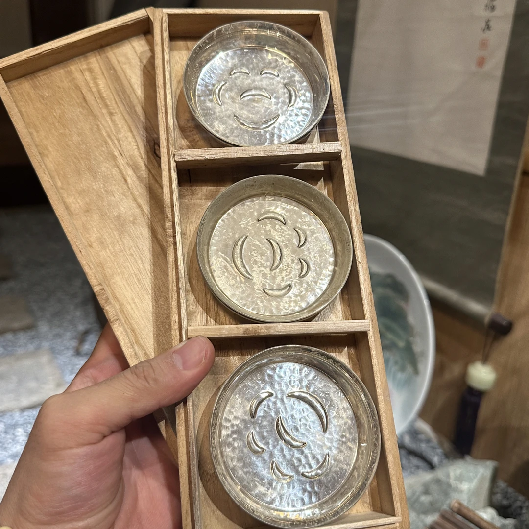 尚美堂手做铜镀银茶托