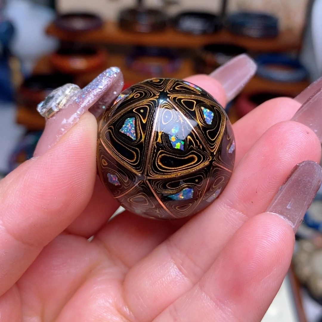 大**力大漆珠30mm掐丝犀皮纹精品单珠