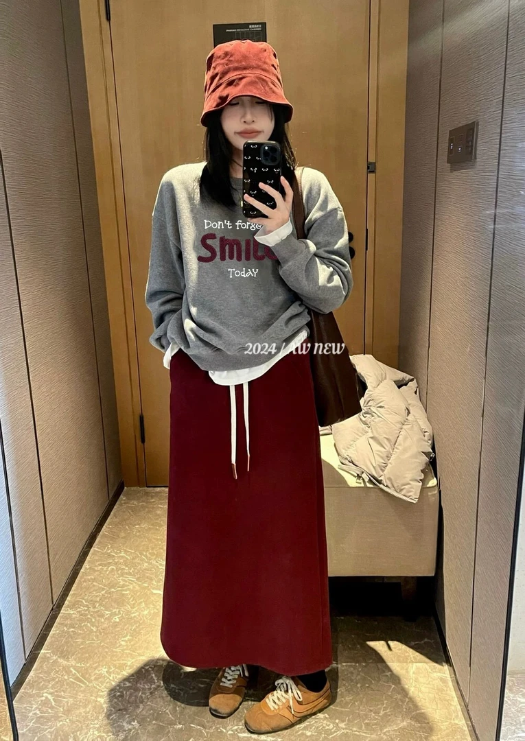 【肉总】刺绣毛毛字母磨毛长袖卫衣