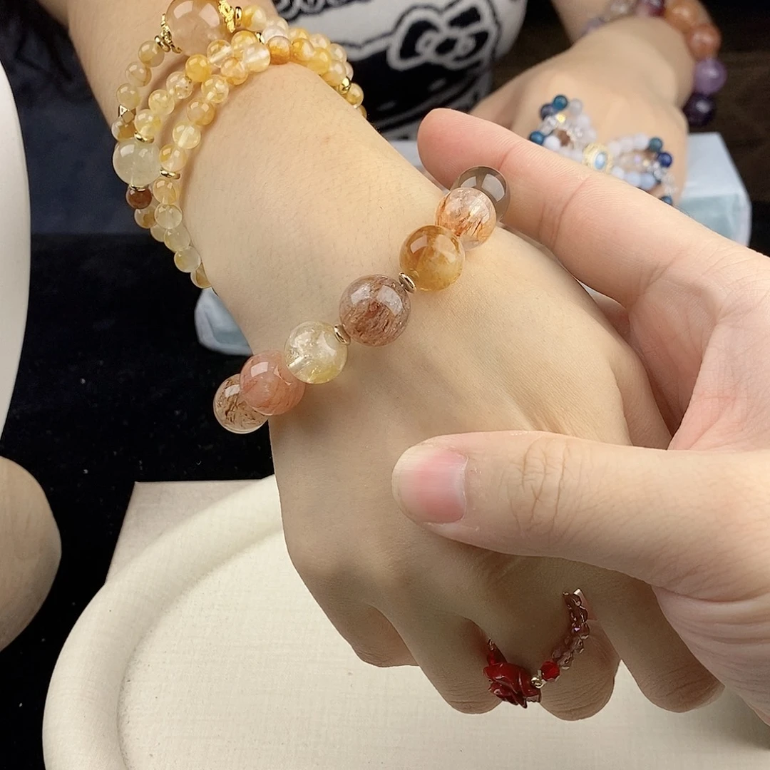 银S925镀金镶嵌水晶手链