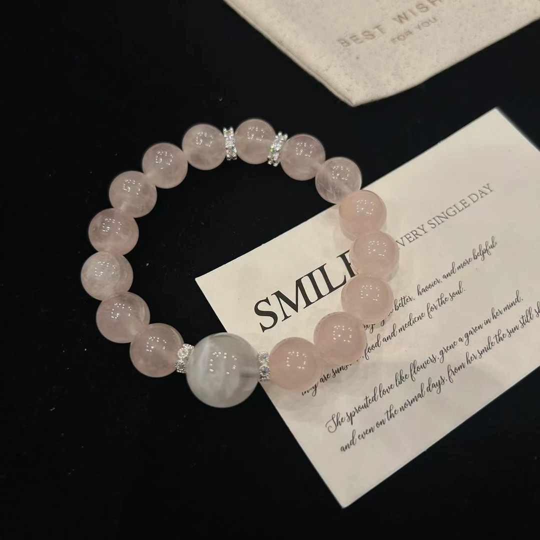 YIMI 天然水晶粉水晶手链x1434（11毫米）