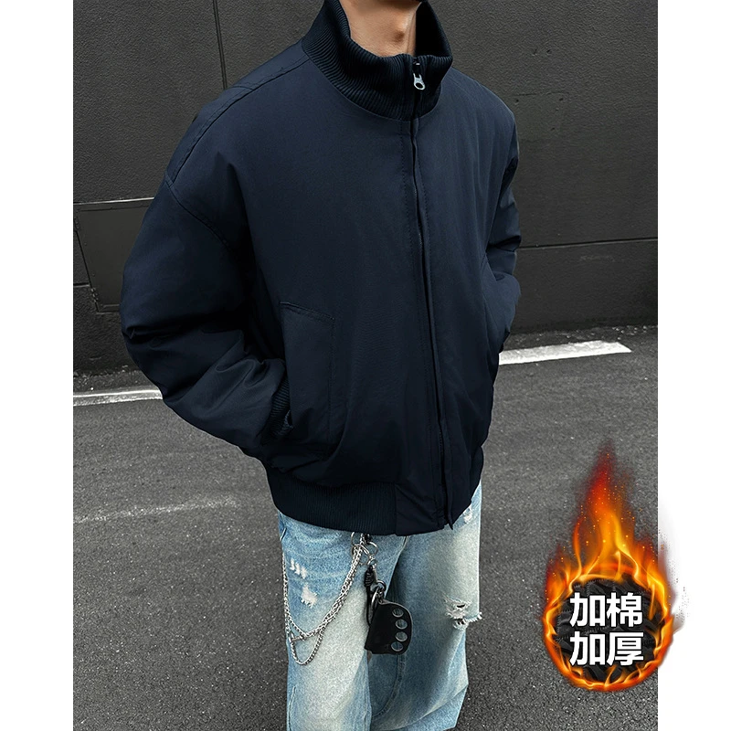 子杰老兄J5232J大码防水立领宽松夹克棉衣男加棉工装休闲外套