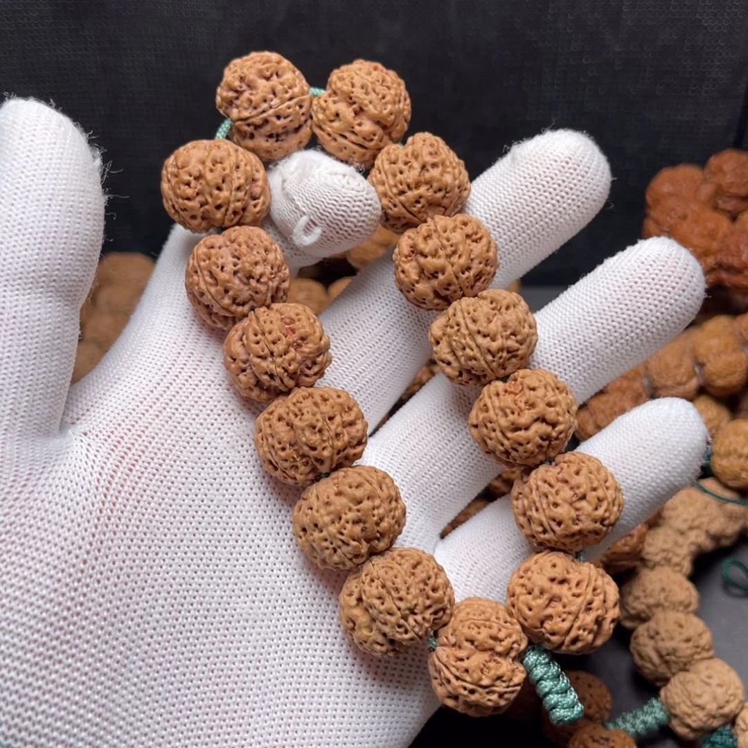 金刚菩提手串观***.梁产区深沟蜂窝梅花双龙头货20+