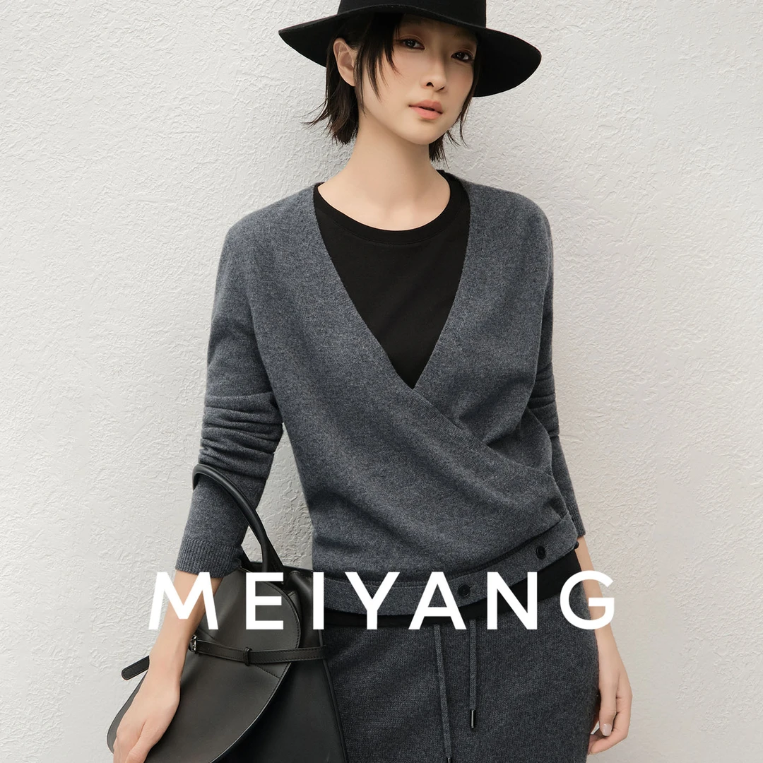 A美洋MEIYANG 风吟针织衫 绵羊毛|【商场同款】可拆卸飘带毛衣【中】