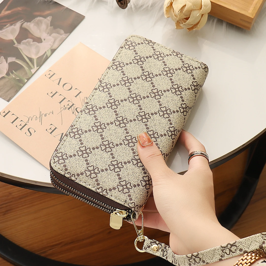 钱包手包款长款2025新款时尚复古印花便携手机包拉链大容量零钱包