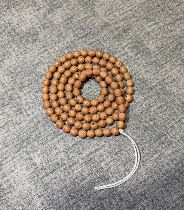 尼泊尔凤眼菩提10.3-10.8mm同树金钉实心108念珠