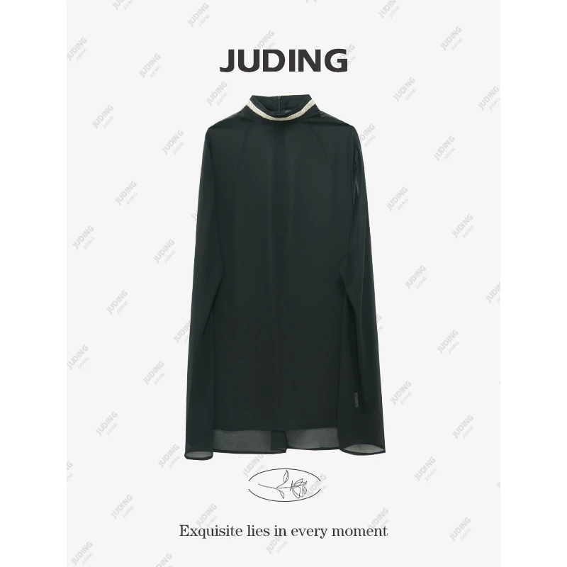 【秀珠小姐】高级感立领无袖衬衫女2025夏季新款设计感上衣6024