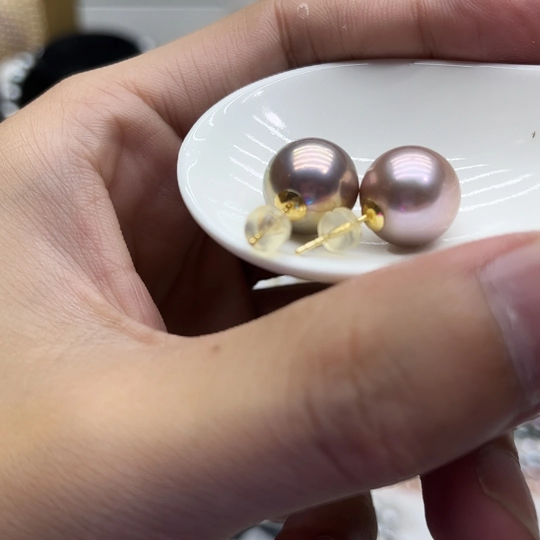 耳饰淡水珍珠18K金镶嵌