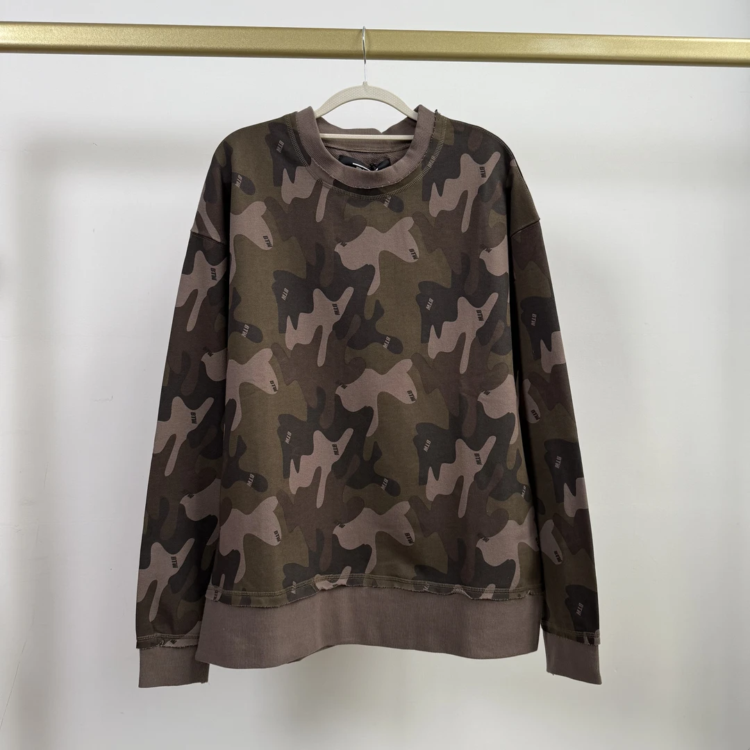 B1601 男士春秋季新款迷彩印花休闲圆领套头卫衣