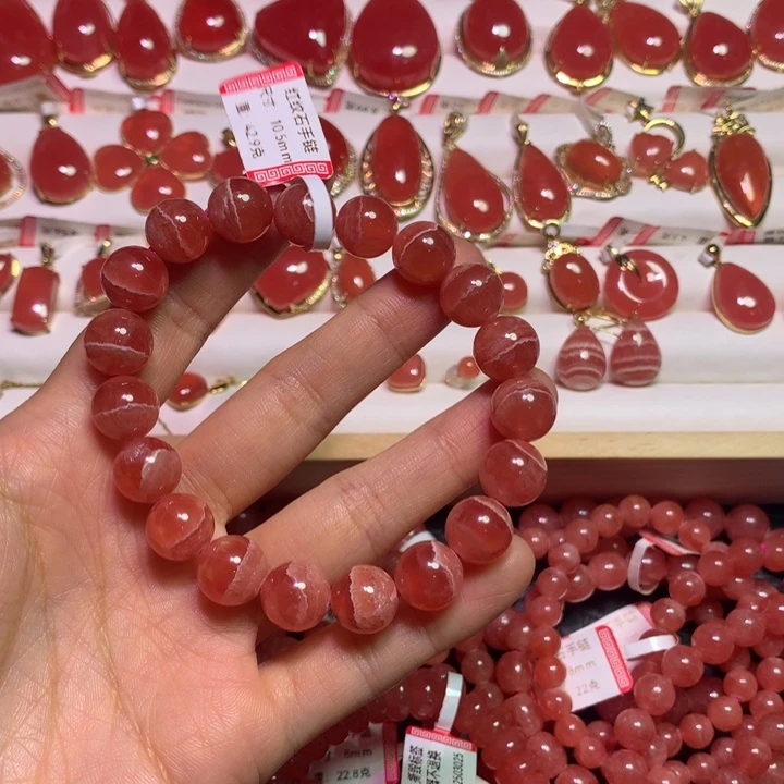 菱锰矿（红纹石）未镶嵌手绳10.5mm