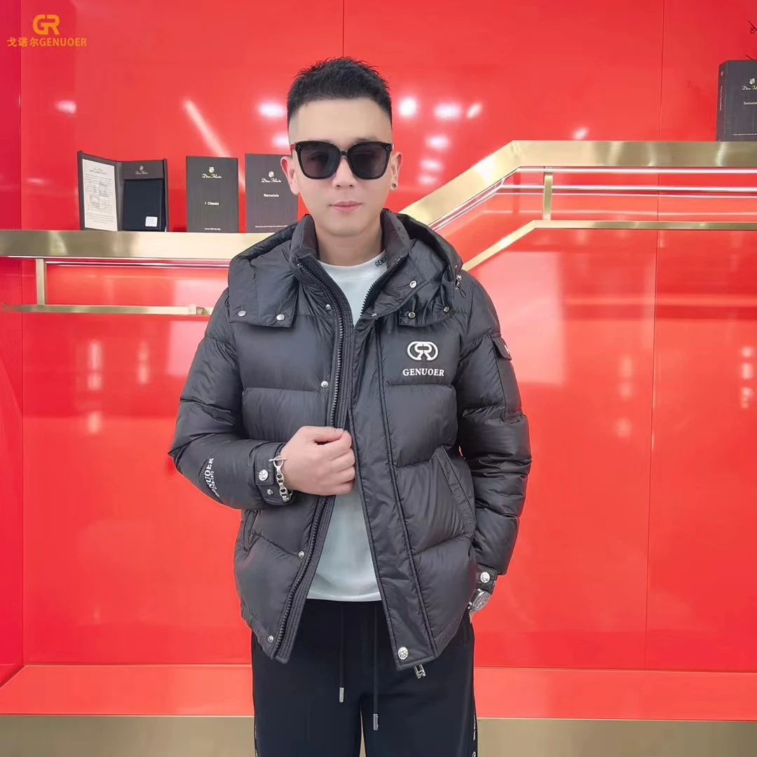 戈诺尔秋冬男士羽绒服简约连帽立领休闲时尚大气百搭羽绒服外套男