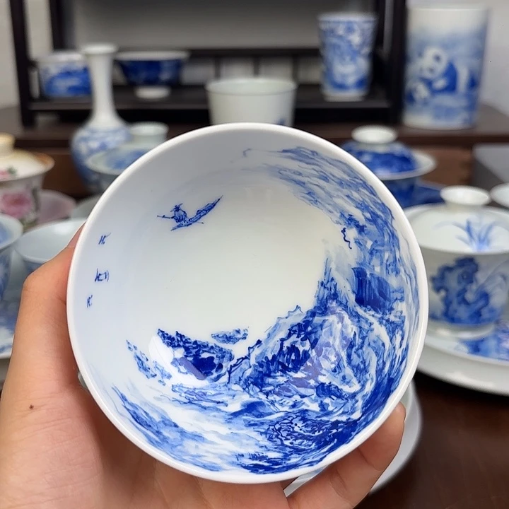 杯子手工手绘山水杯子