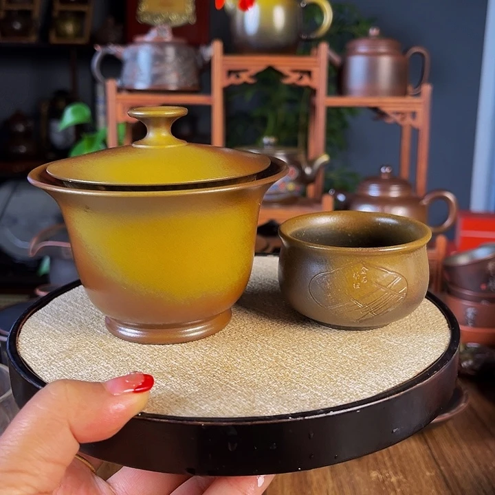 精品柴烧盖碗160毫升