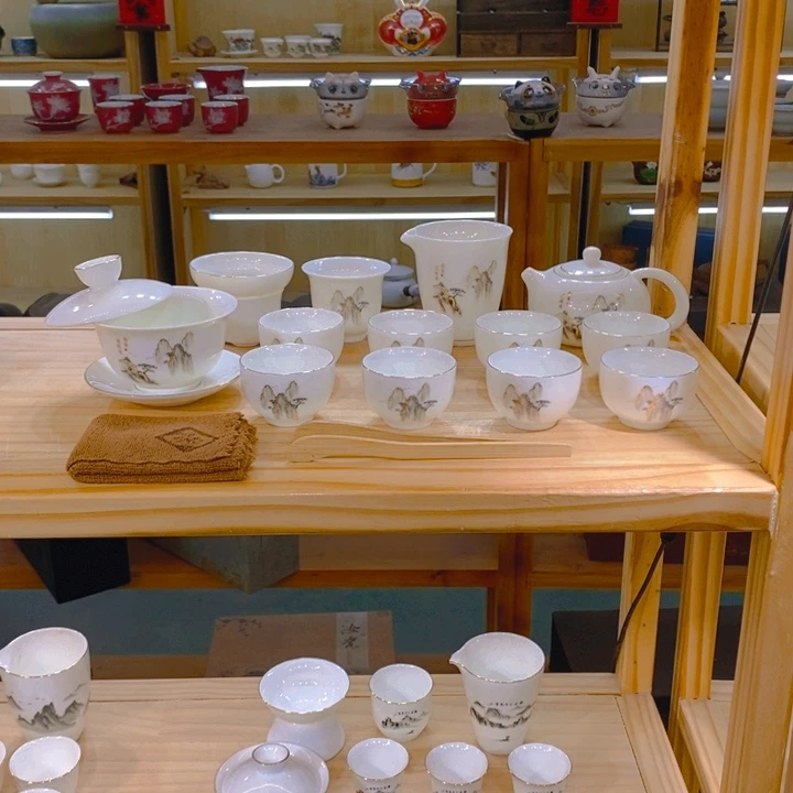 【不止】羊脂玉瓷茶具套装