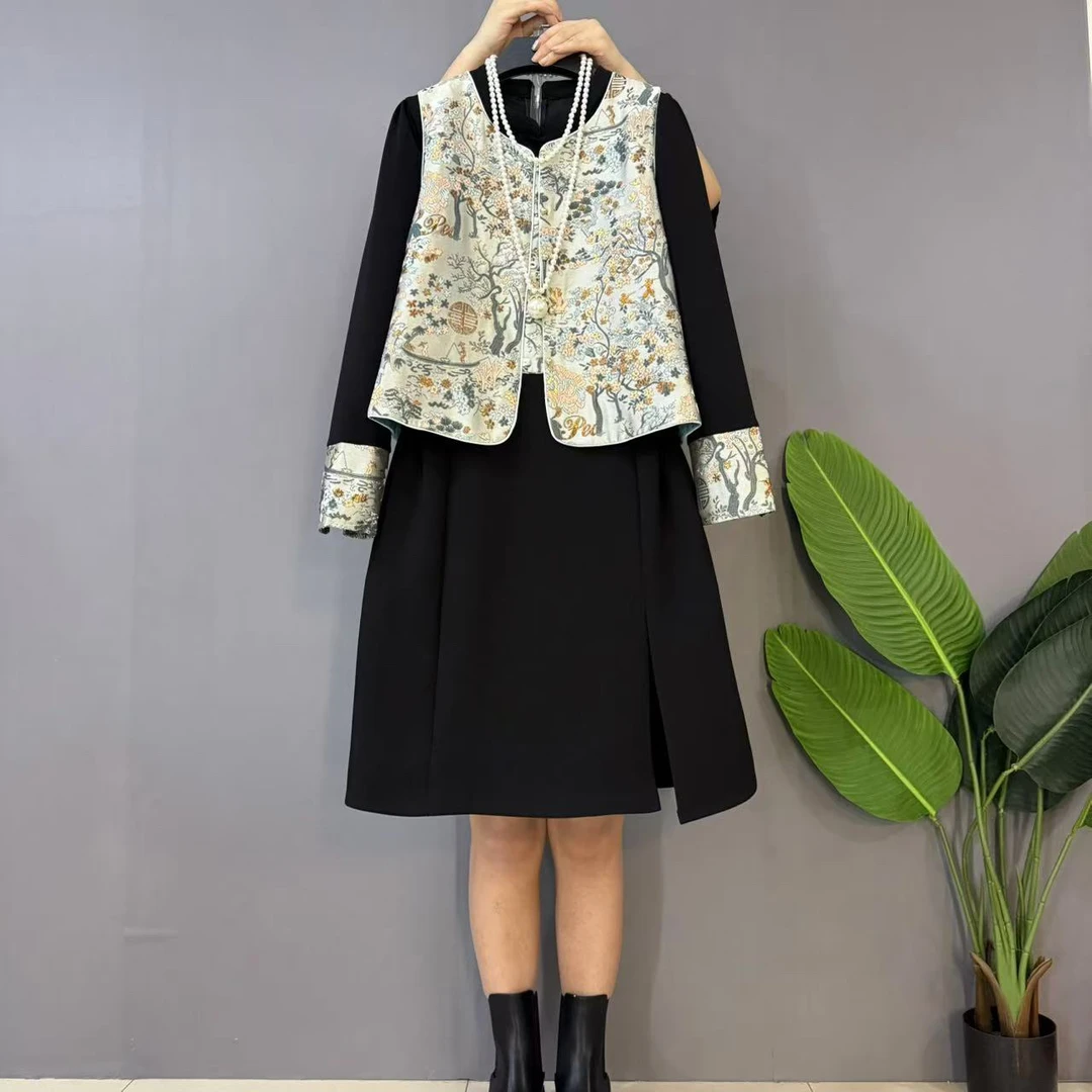 新款大码女装时尚复古国潮风高级感新中式气质套装