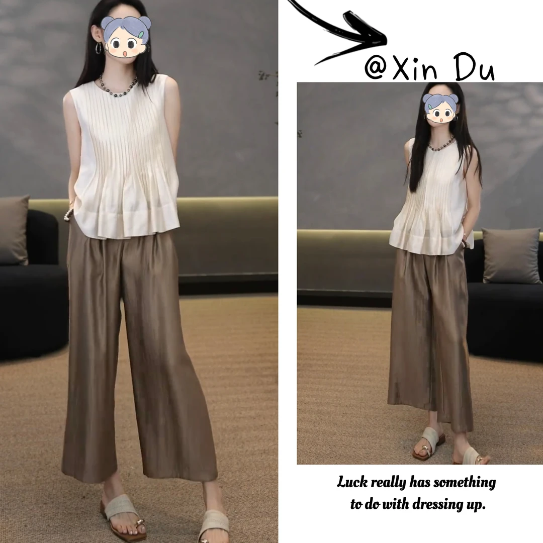 2025夏季新款时尚显瘦气质女士网红洋气两件套百搭款D21710