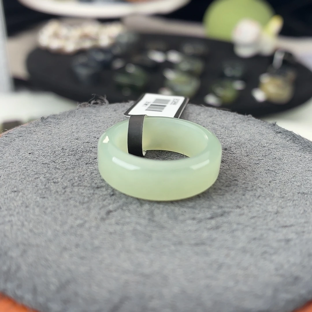 和田玉未镶嵌戒指b82冰晴圆切17.5不退换