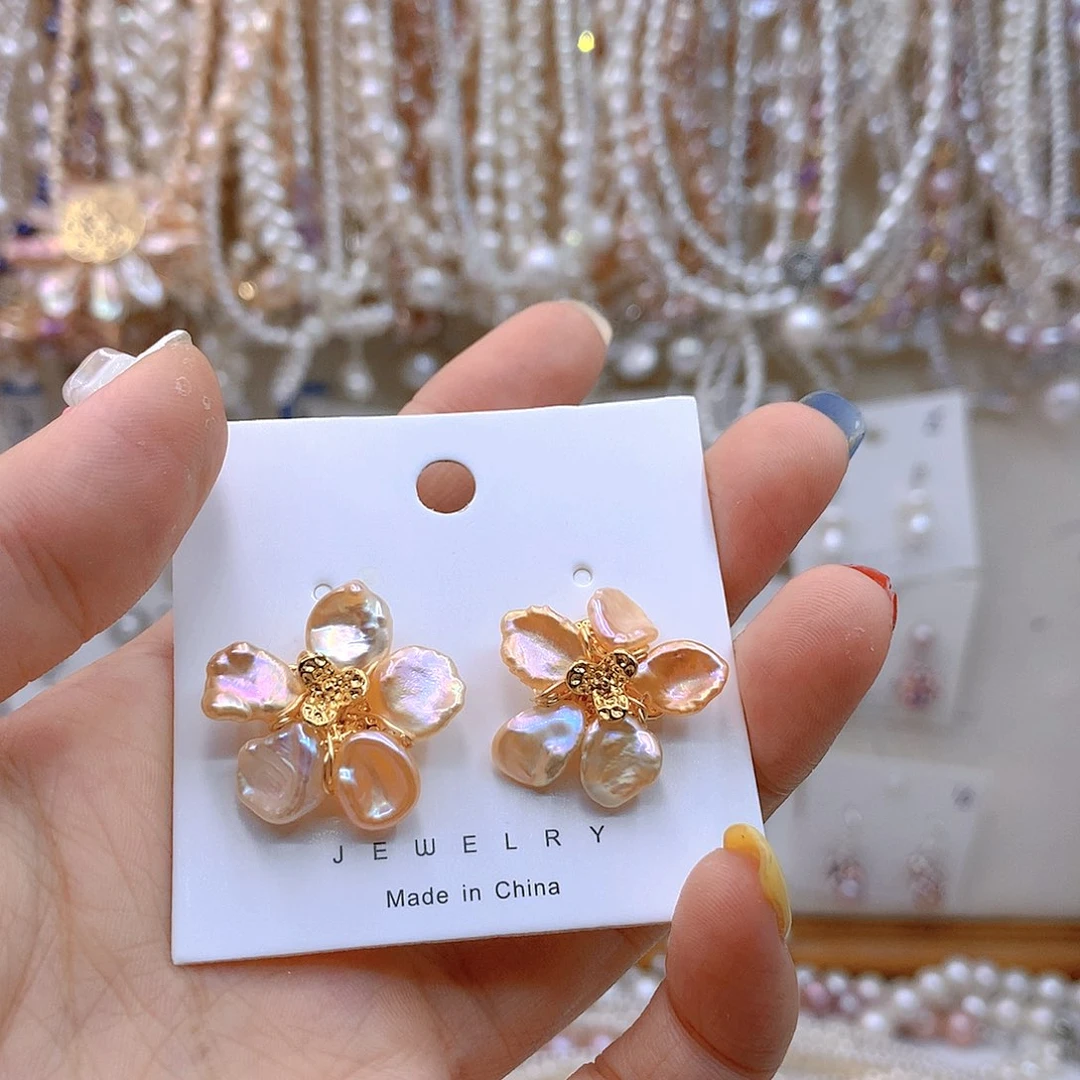 银S925镶嵌淡水珍珠发饰墨*白