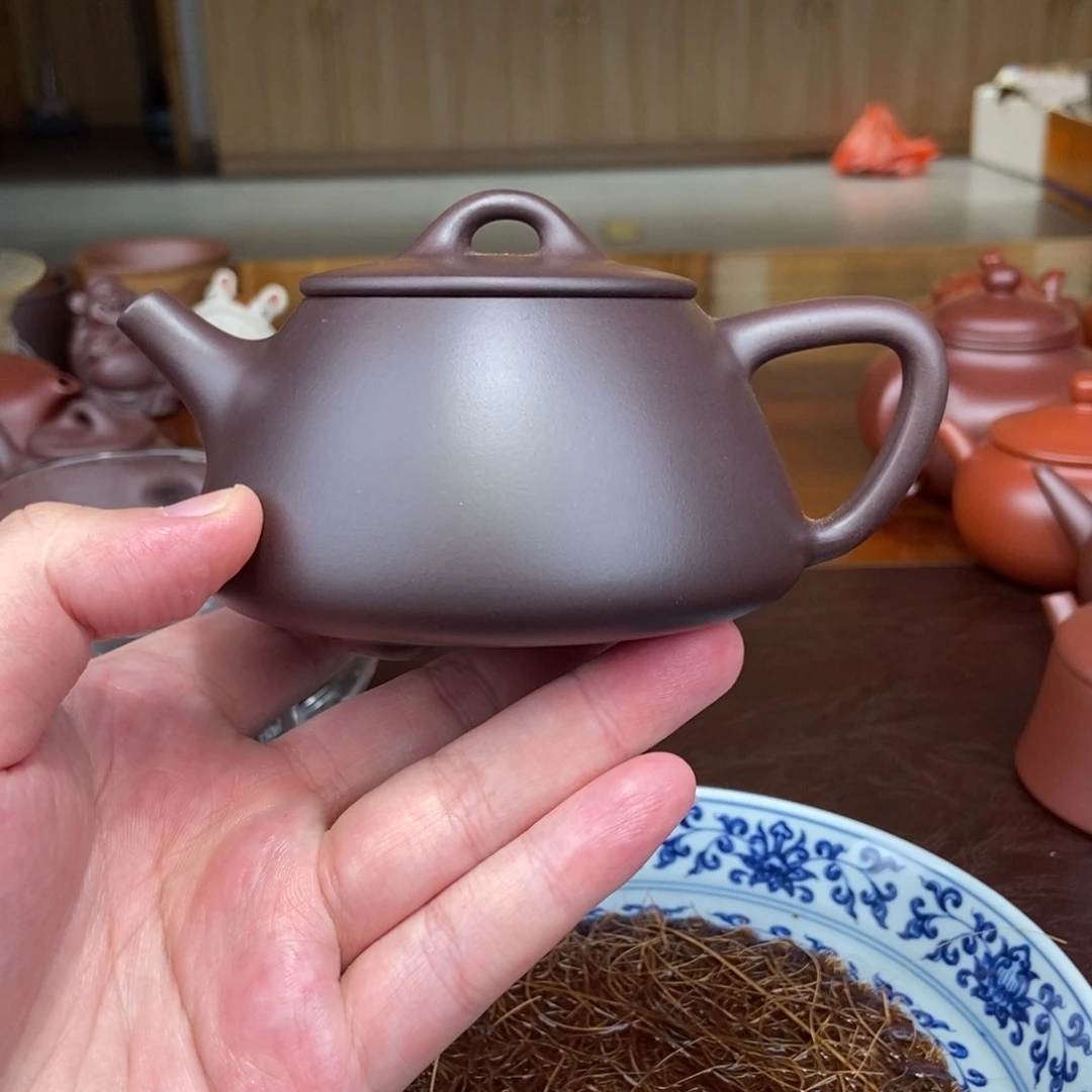 茶壶紫砂平盖石瓢紫砂壶