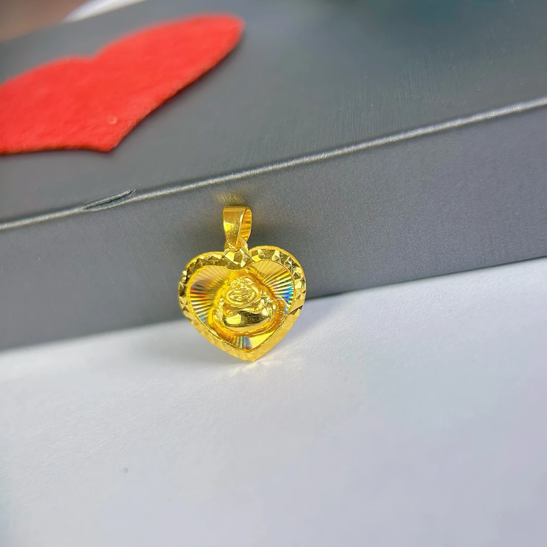 【足金5G爱心炫彩弥勒佛吊坠】爆闪女生【不支持7天无理由退换货】