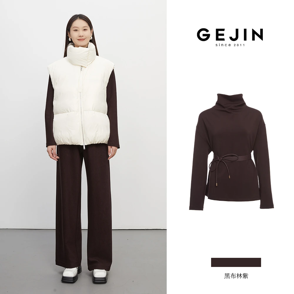 GEJIN/歌锦秋季新款荡领慵懒复古帅气时尚百搭上衣93525903491