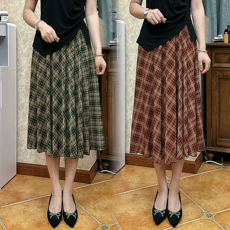 半身裙女夏季时尚百搭显瘦气质长裙高腰松紧a字大摆裙子