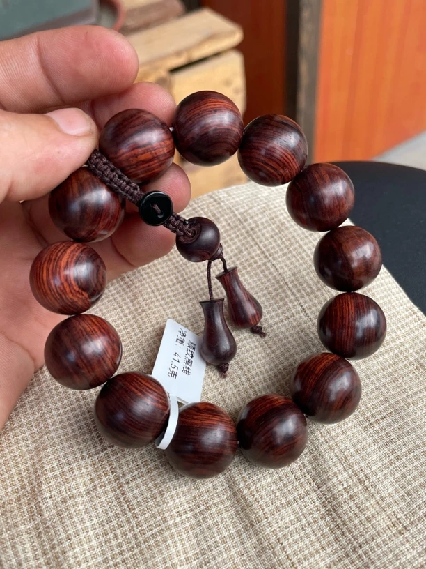 海南黄花梨18mm13颗一档带黑线高密秒沉水（多样性发一）