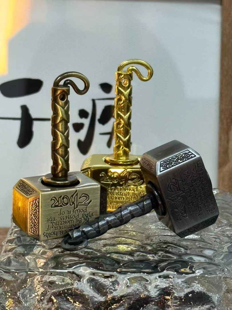 雷神之锤指尖陀螺减压复古合金锤子手指间旋转陀螺成人解压玩具