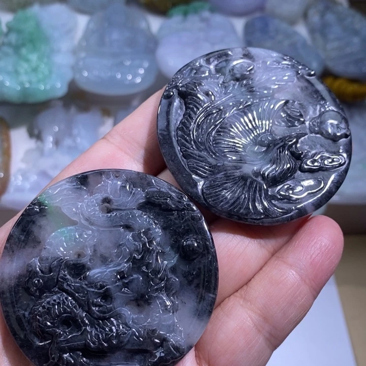 【闪购商品】颈饰未镶嵌翡翠一对龙凤