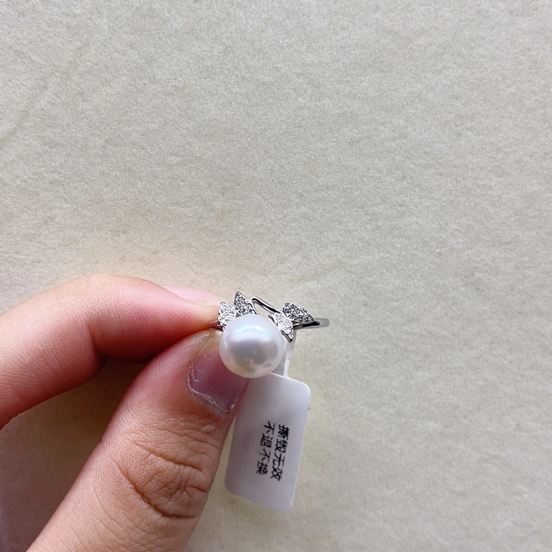 淡水珍珠戒指银S925镶嵌