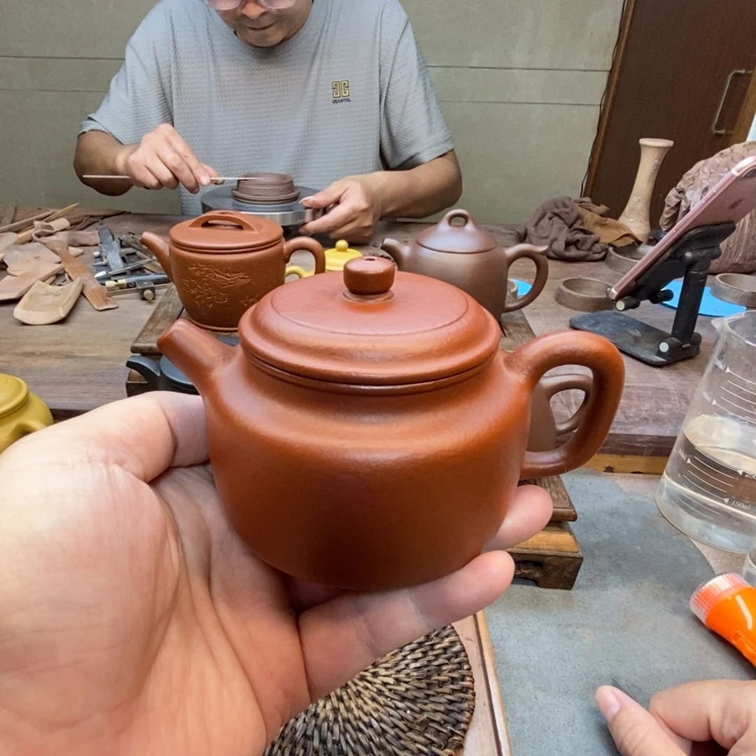 茶壶紫砂德钟壶（原矿朱泥150cc）
