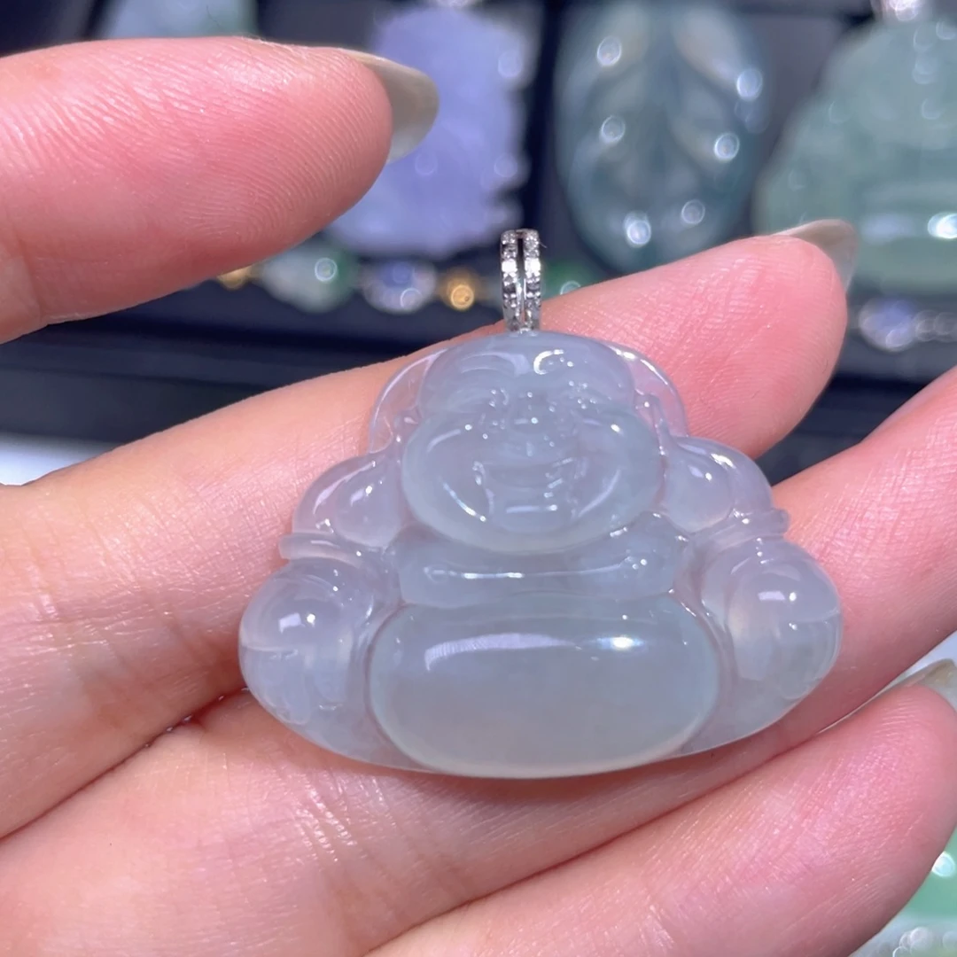 颈饰18K金镶嵌翡翠翡翠