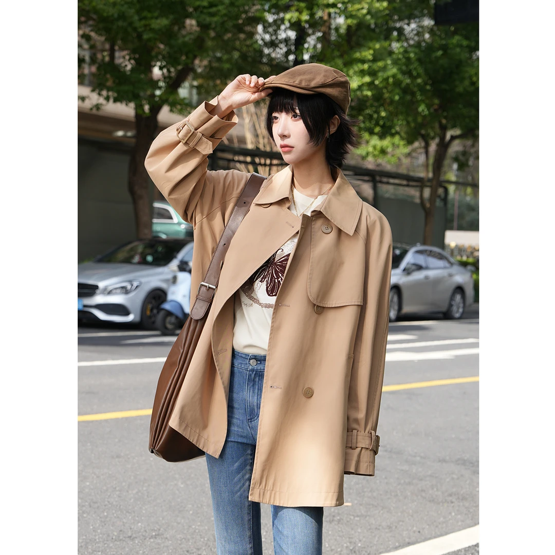 AMASS/阿玛施初冬新款经典质感英伦风时尚百搭风衣外套上衣540031