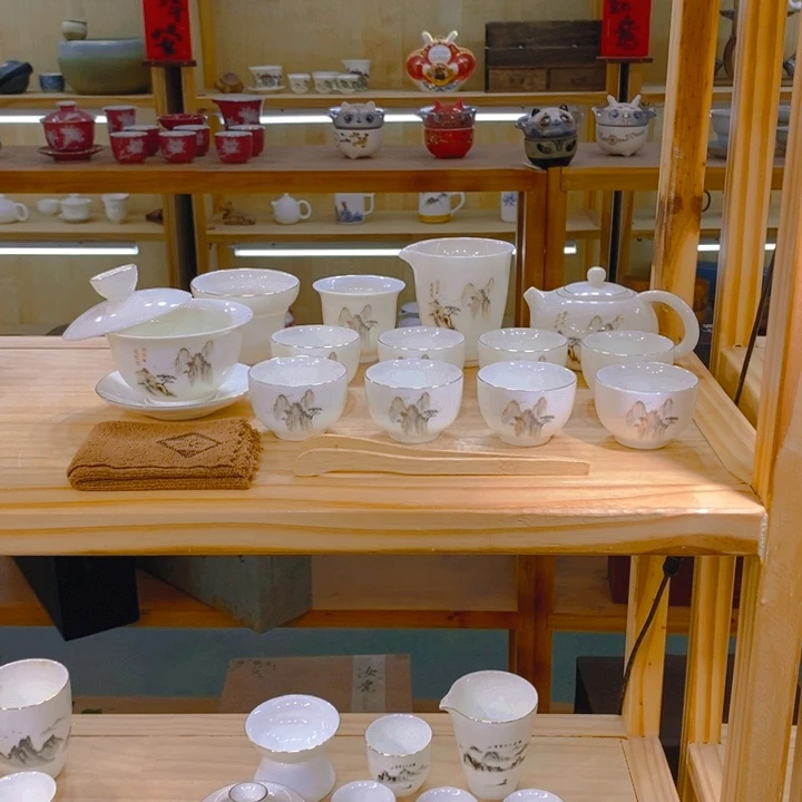 【不止】羊脂玉瓷茶具套装