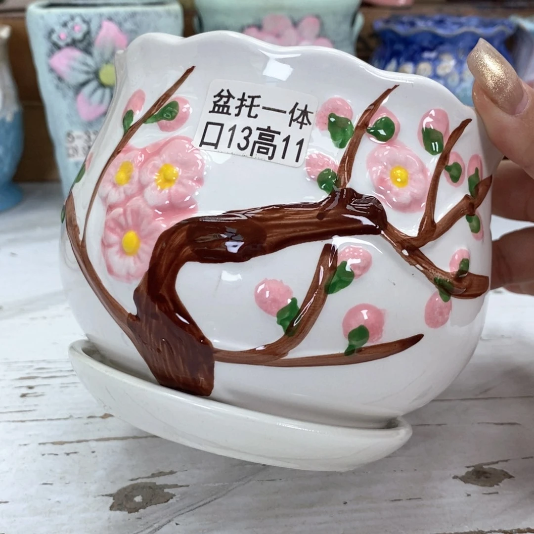 夏西陶瓷花盆@@5839695